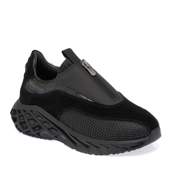 Siyah Hakiki Süet Deri Kadın Sneaker - K23I1AY66769-A01 - 1