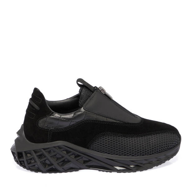 Siyah Hakiki Süet Deri Kadın Sneaker - K23I1AY66769-A01 - 3
