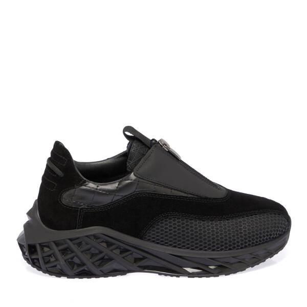 Siyah Hakiki Süet Deri Kadın Sneaker - K23I1AY66769-A01 - 3