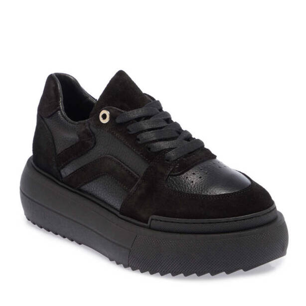 Siyah Hakiki Süet Deri Kadın Sneaker - K23S1AY66914-W19 - 2