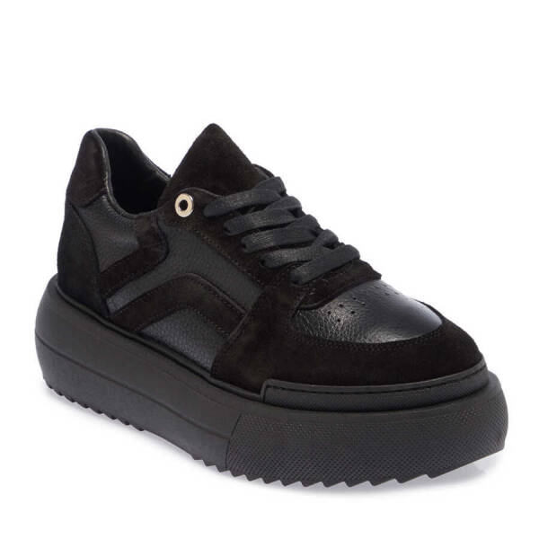 Siyah Hakiki Süet Deri Kadın Sneaker - K23S1AY66914-W19 - 2