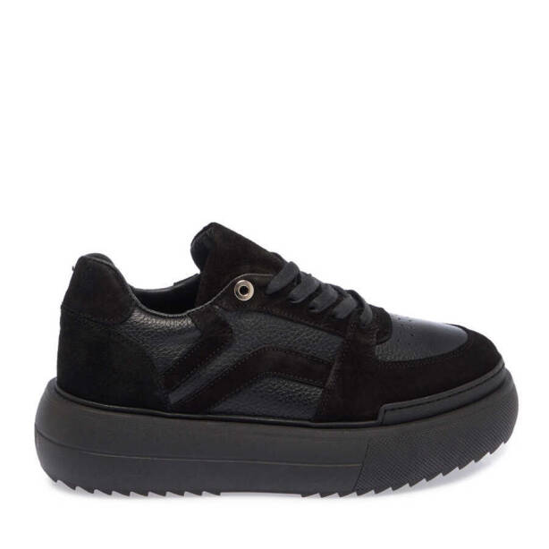 Siyah Hakiki Süet Deri Kadın Sneaker - K23S1AY66914-W19 - 1