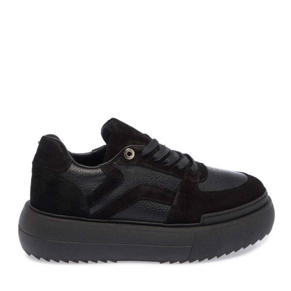 Siyah Hakiki Süet Deri Kadın Sneaker - K23S1AY66914-W19 - 1