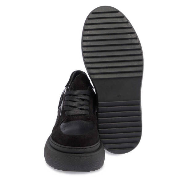 Siyah Hakiki Süet Deri Kadın Sneaker - K23S1AY66914-W19 - 4