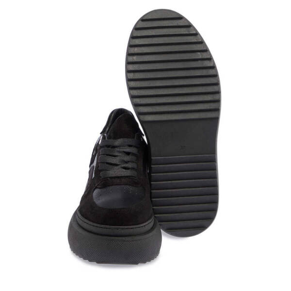 Siyah Hakiki Süet Deri Kadın Sneaker - K23S1AY66914-W19 - 4