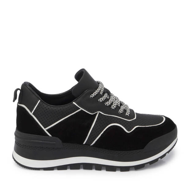 Siyah Hakiki Süet Deri Kadın Sneaker - K24I1AY67120-W19 