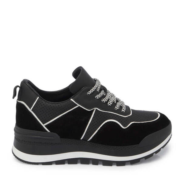 Siyah Hakiki Süet Deri Kadın Sneaker - K24I1AY67120-W19 - 1