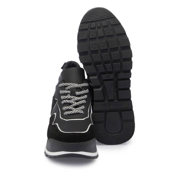 Siyah Hakiki Süet Deri Kadın Sneaker - K24I1AY67120-W19 - 4