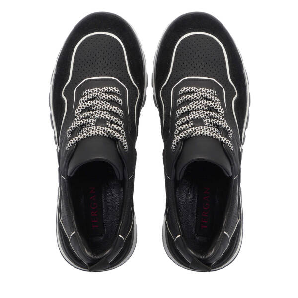 Siyah Hakiki Süet Deri Kadın Sneaker - K24I1AY67120-W19 - 5