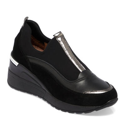  Siyah Süet Deri Kadın Sneaker - K24I1AY67143-A01 