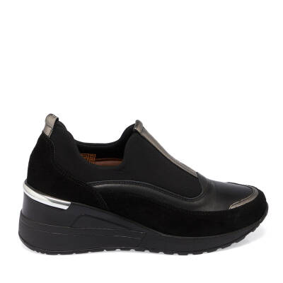  Siyah Süet Deri Kadın Sneaker - K24I1AY67143-A01 - 3