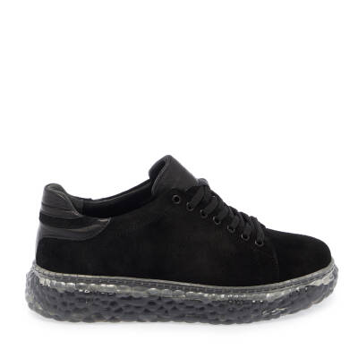 Siyah Süet Deri Kadın Sneaker - K24I1AY67334-A01 - 3