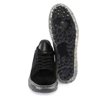 Siyah Süet Deri Kadın Sneaker - K24I1AY67334-A01 - 4