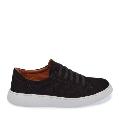 Siyah Süet Deri Kadın Sneaker - K24I1AY67338-A01 - 3