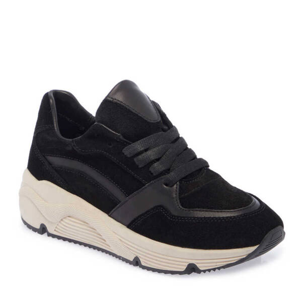Siyah Hakiki Süet Deri Kadın Sneaker - K24I1AY67495-A01 - 2