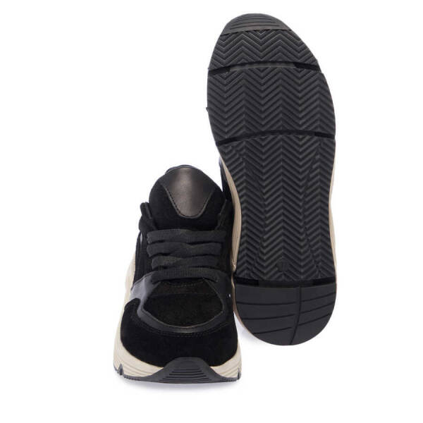 Siyah Hakiki Süet Deri Kadın Sneaker - K24I1AY67495-A01 - 4