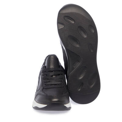 Siyah Süet Deri Kadın Sneaker - K24I1AY67498-A41 - 4