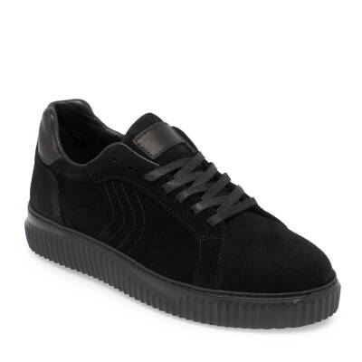  Siyah Süet Deri Kadın Sneaker - K24S1AY67593-A01 