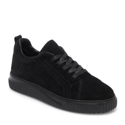 Siyah Süet Deri Kadın Sneaker - K25I1AY68022-A01 - 1