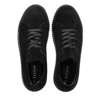 Siyah Süet Deri Kadın Sneaker - K25I1AY68022-A01 - 5
