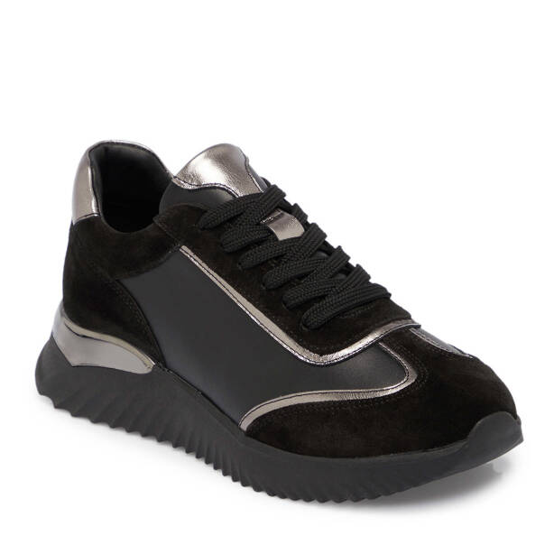 Siyah Süet Deri Kadın Sneaker - K25S1AY68164-A01 - 1