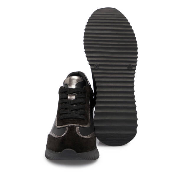 Siyah Süet Deri Kadın Sneaker - K25S1AY68164-A01 - 4
