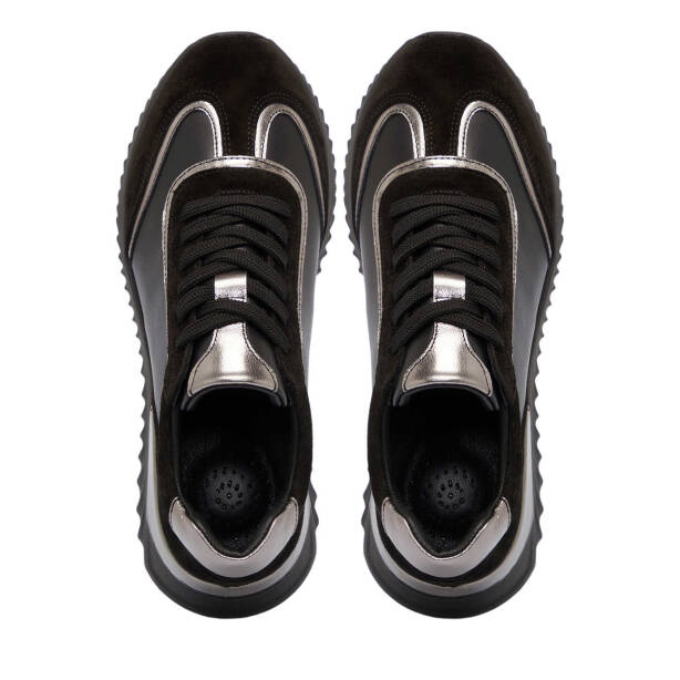 Siyah Süet Deri Kadın Sneaker - K25S1AY68164-A01 - 5
