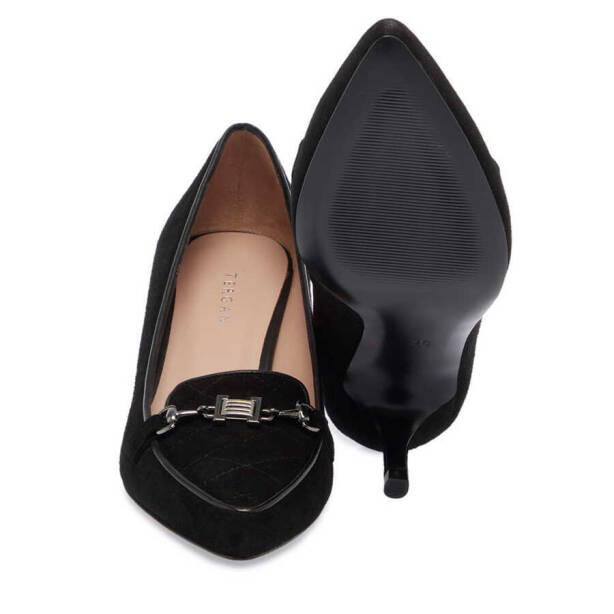 Siyah Hakiki Süet Deri Kadın Stiletto - K24I1AY67467-A01 - 4