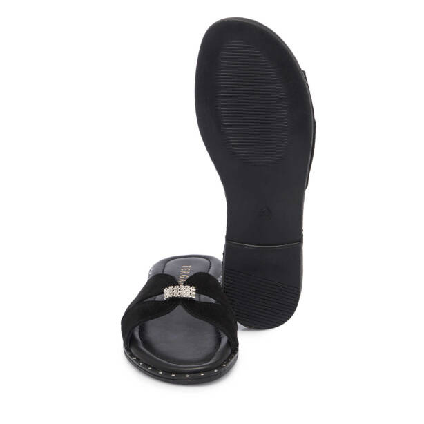 Siyah Hakiki Süet Deri Kadın Terlik - K25Y1TR67779-A01 - 4