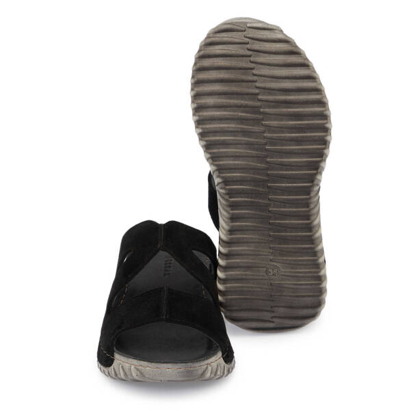 Siyah Hakiki Süet Deri Kadın Terlik - K25Y1TR67930-A01 - 4