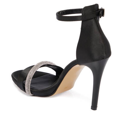  Siyah Tekstil Kadın Abiye Ayakkabı - K23YAY210444-A10 - 2