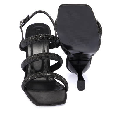  Siyah Tekstil Kadın Abiye Ayakkabı - K23YAY210457-A10 - 4