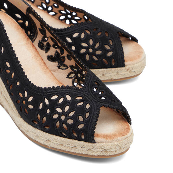 Siyah Tekstil Kadın Sandalet - K26Y1SN68719-I46 - 3