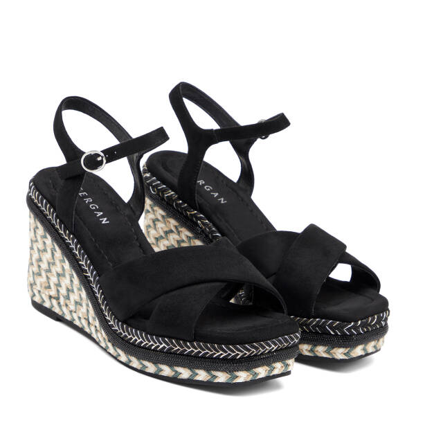 Siyah Tekstil Kadın Sandalet - K26Y1SN68725-I46 - 2
