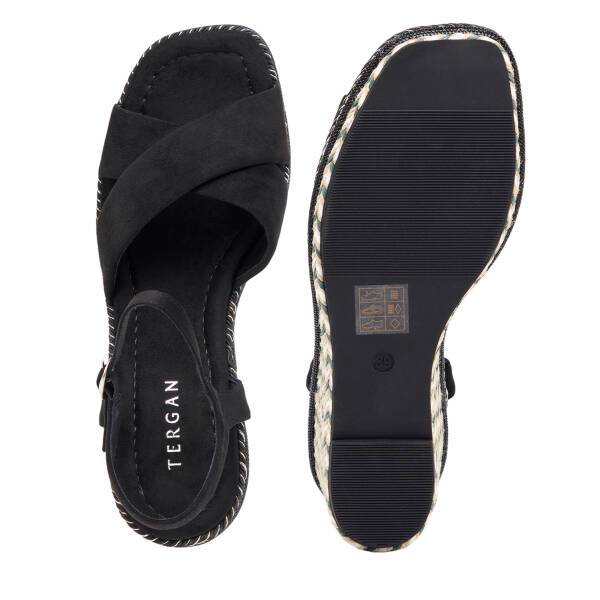 Siyah Tekstil Kadın Sandalet - K26Y1SN68725-I46 - 6