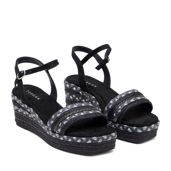 Siyah Tekstil Kadın Sandalet - K26Y1SN68731-I46 - 2