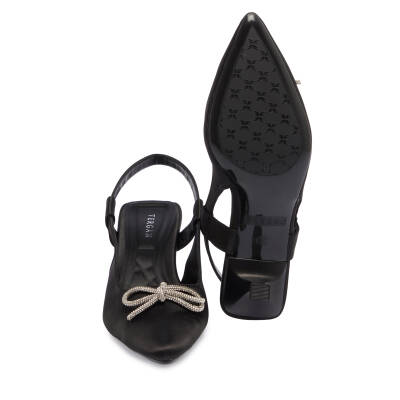 Siyah Tekstil Kadın Stiletto - K24I1AY67330-A10 - 4