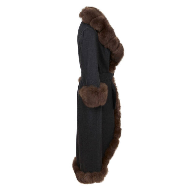 Siyah Tekstil - Kürk Kadın Kürk Kaban - K23KKM320380-R30 - 3
