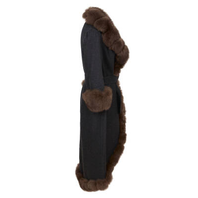 Siyah Tekstil - Kürk Kadın Kürk Kaban - K23KKM320380-R30 - 3