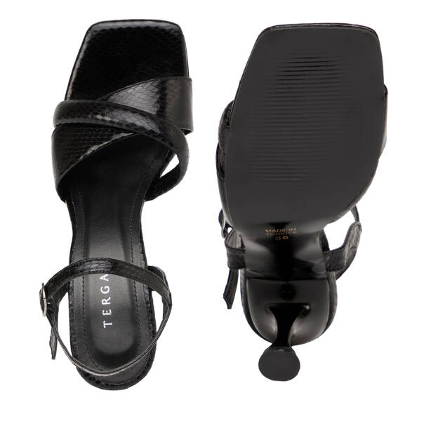 Siyah Vegan Kadın Topuklu Ayakkabı - K25Y1AY67830-O3C - 6