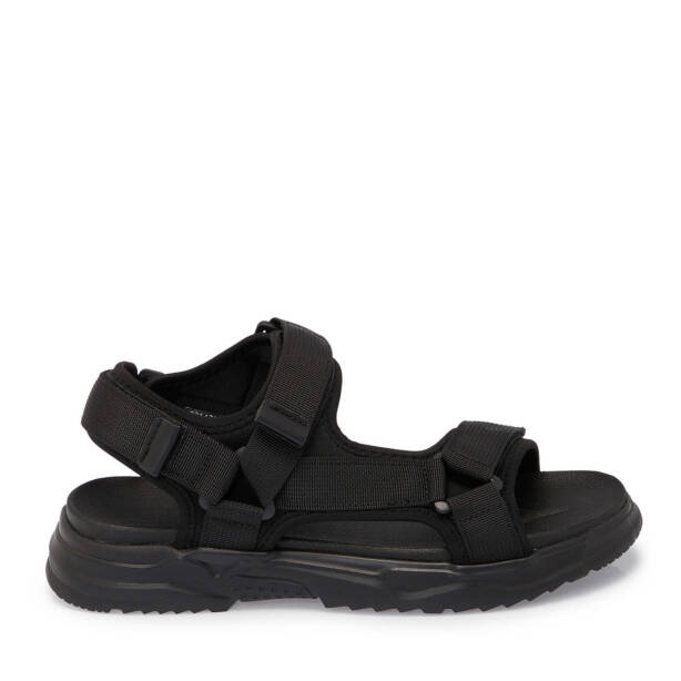 Siyah Vegan - Tekstil Erkek Sandalet - E25Y1SN57400-I46 - Tergan