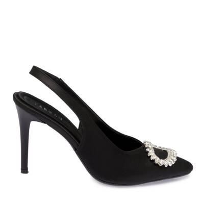  Siyah Vegan-Tekstil Kadın Stiletto - K24I1AY67328-A10 - 3