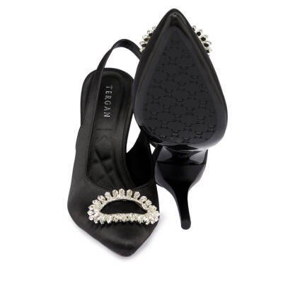  Siyah Vegan-Tekstil Kadın Stiletto - K24I1AY67328-A10 - 4