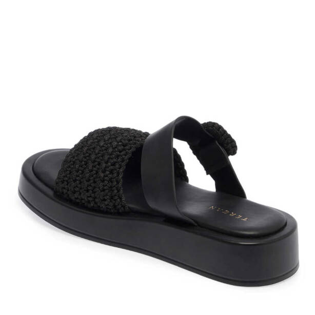 Siyah Vegan - Tekstil Kadın Terlik - K24Y1TR67079-D62 - 2