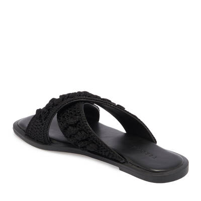 Siyah Vegan-Tekstil Kadın Terlik - K24Y1TR67082-D62 - 2