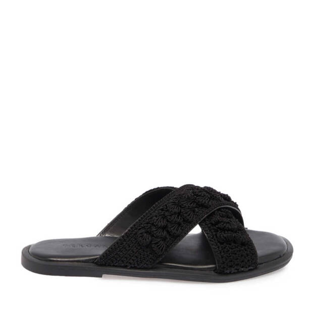 Siyah Vegan - Tekstil Kadın Terlik - K24Y1TR67082-D62 - 3