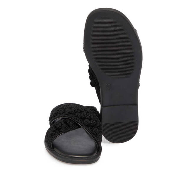 Siyah Vegan - Tekstil Kadın Terlik - K24Y1TR67082-D62 - 4