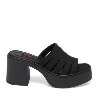 Siyah Vegan-Tekstil Kadın Terlik - K24Y1TR67423-Q8Z - 3