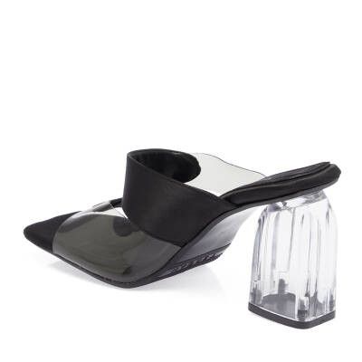 Siyah Vegan-Tekstil Kadın Terlik - K24Y1TR67427-A10 - 2