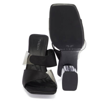 Siyah Vegan-Tekstil Kadın Terlik - K24Y1TR67427-A10 - 4
